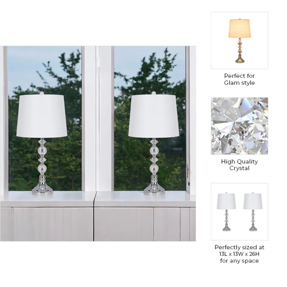 FARGOGATE SET OF 2 SILVER LAMPS 26 (IN)