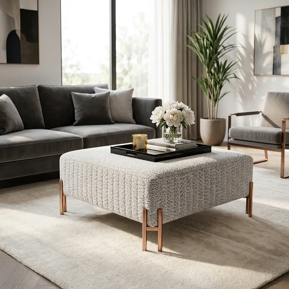 ARNETTPARK BLACK OTTOMAN 18 (IN)