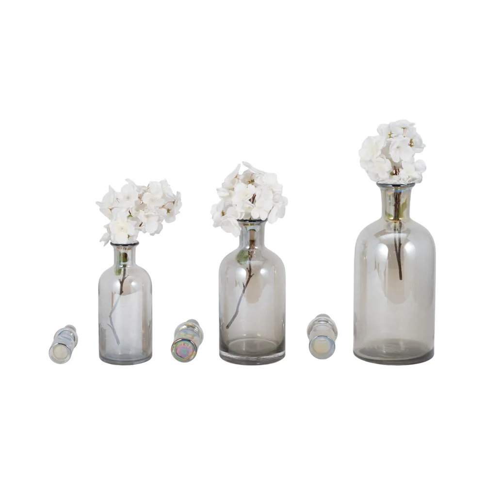 NORTONFIELD SET OF 3 GRAY VASES 16 (IN)