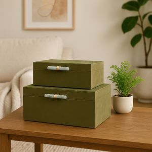 GARANDBEACH SET OF 2 GREEN BOXES 7 (IN) 11