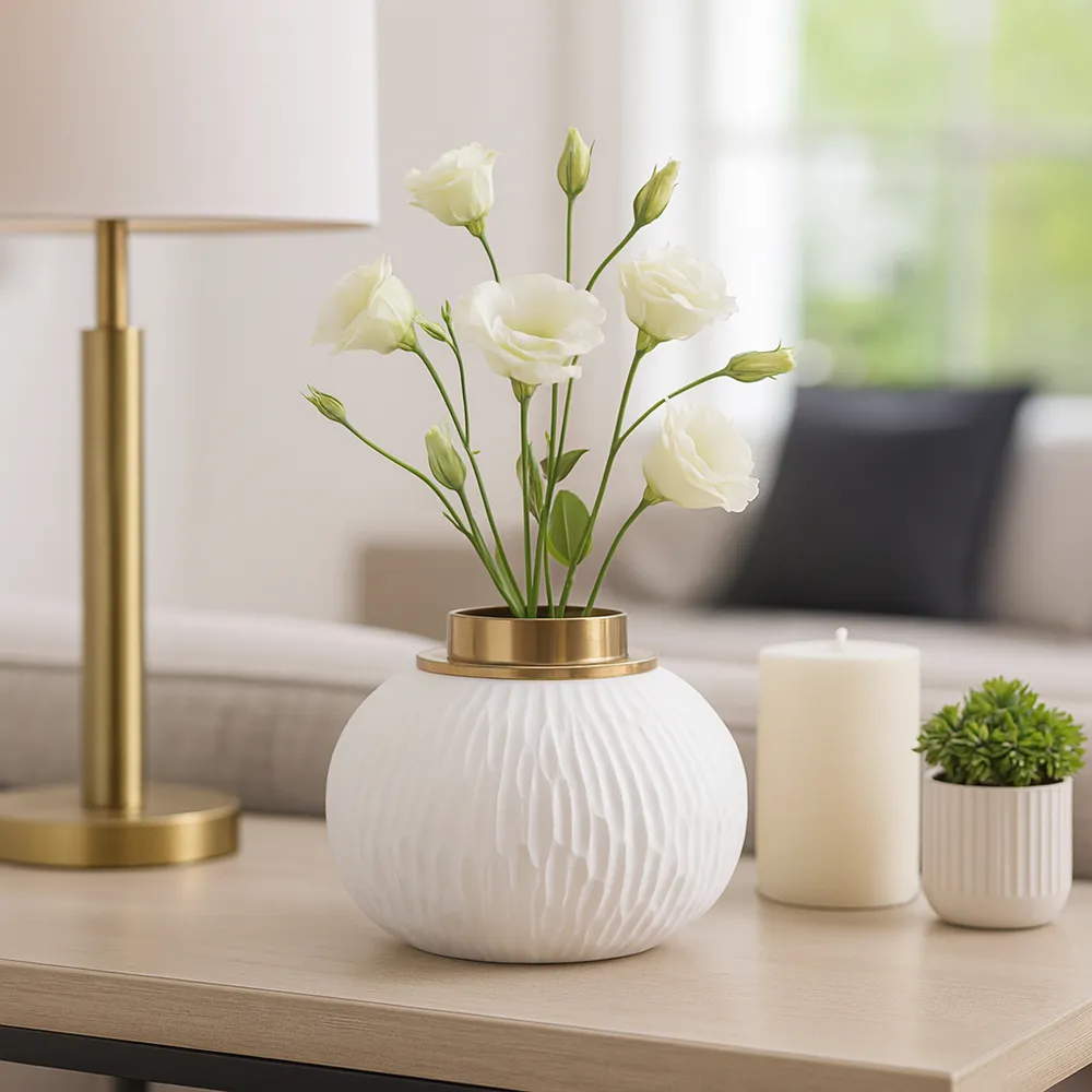 ADLERCREST WHITE VASE 6 (IN)