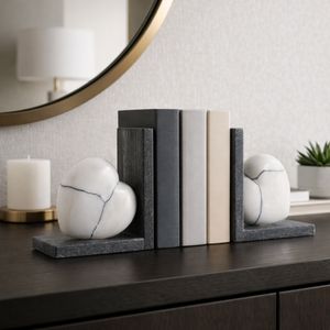PAGEWELL SET OF 2 WHITE BOOKENDS 6 (IN) 11