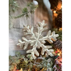 Whitewashed Wooden Snowflake 6x6in 2