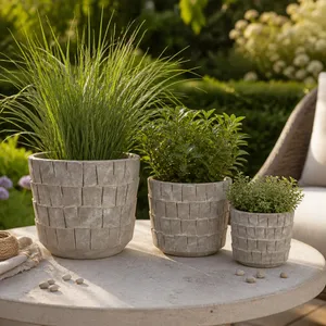 HOUSTONHAVEN SET OF 3 GRAY PLANTER 8 (IN) 2