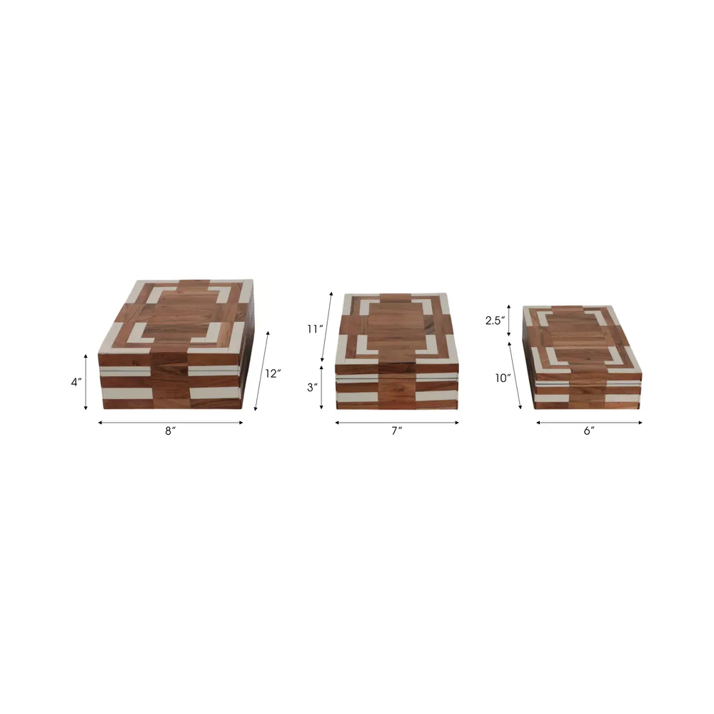 FORRESTCLIFF SET OF 3 IVORY BOXES 4 (IN)