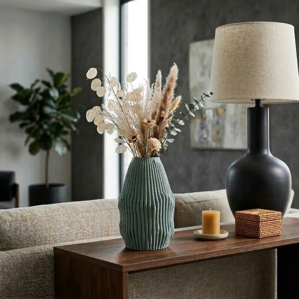 RUBYLEY GREEN VASE 9 (IN)