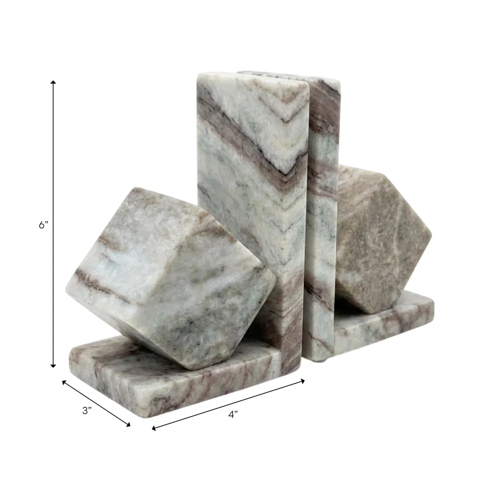 MARCFIELD SET OF 2 GRAY BOOKENDS 6 (IN)