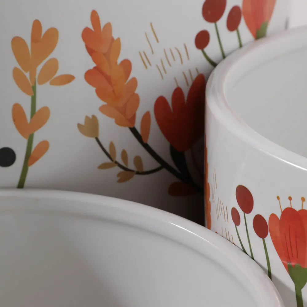 BRYNHAM SET OF 3 RED PLANTER 11 (IN)