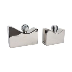 ARLOSHAW SET OF 2 SILVER VASES 8 (IN) 3