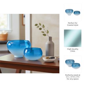 LOCHWOOD SET OF 2 BLUE BOWLS 9 (IN) 9