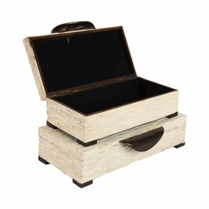 DIXONLEY SET OF 2 IVORY BOXES 4 (IN) 4