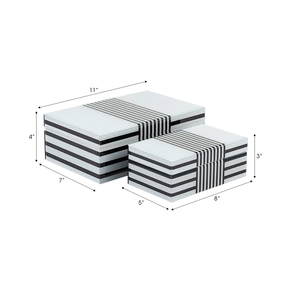 CAMDENVALE SET OF 2 BLACK BOXES 4 (IN)