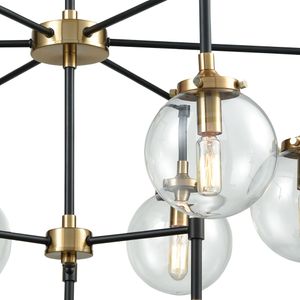 Boudreaux 30'' Wide 9-Light Chandelier - Matte Black with Antique Gold 4