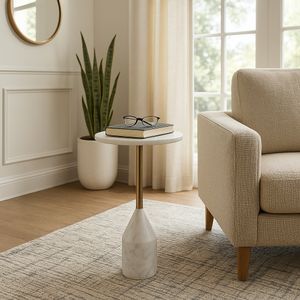 HARDWICKTON WHITE TABLE 24 (IN) 11