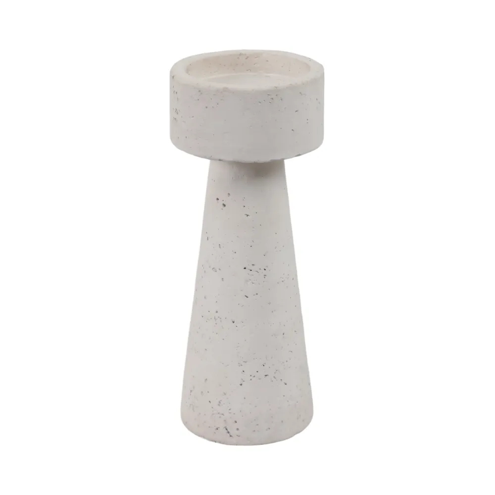 CARLIN WHITE CANDLE HOLDER 10 (IN)