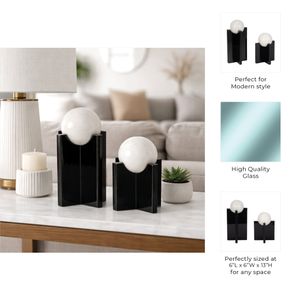 RYELAKE SET OF 2 BLACK DECOR 13 (IN) 9