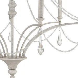 French Parlor 38″ Wide 9-Light Chandelier - Vintage White 3