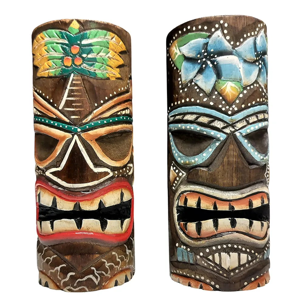 8" STANDING TIKI STATUE 2-ASST