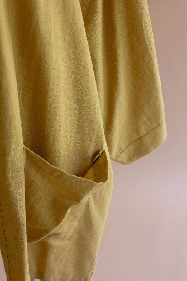 Short Kimono with Front Pockets - Pistachio
