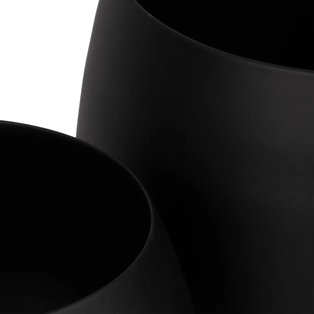ALBAFIELD SET OF 2 BLACK PLANTER 9 (IN)