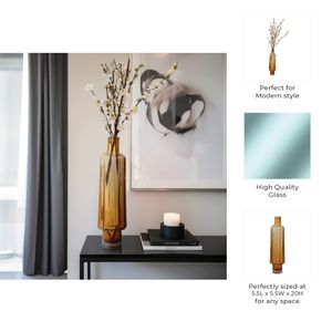 VINSON ORANGE GLASS VASE 20 (IN) 9