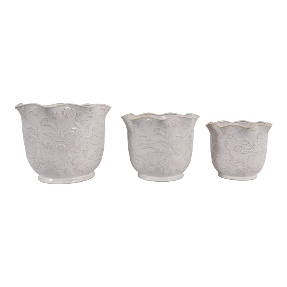 CLAYBROOK SET OF 3 IVORY PLANTER 9 (IN)
