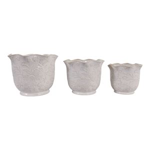 CLAYBROOK SET OF 3 IVORY PLANTER 9 (IN) 1