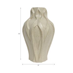 CARLTONOAK IVORY VASE 15 (IN) 10