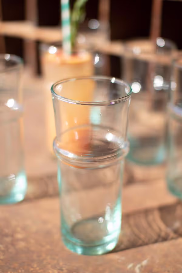 Tall Recycled Moroccan Style Tea Glass