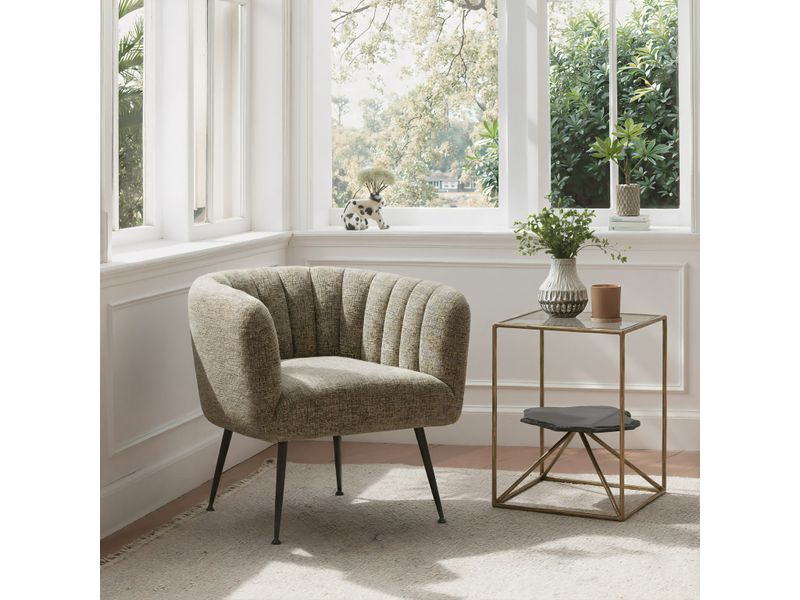 Deco Accent Chair Green Tweed 2