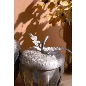 Set of 2 Rustic Metal Acorn Containers 3
