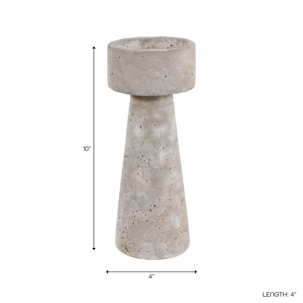 CARLIN GRAY CANDLE HOLDER 10 (IN)