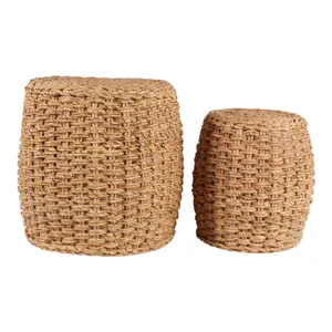 ZANEWELL SET OF 2 TAN OTTOMANS 17 (IN) 4