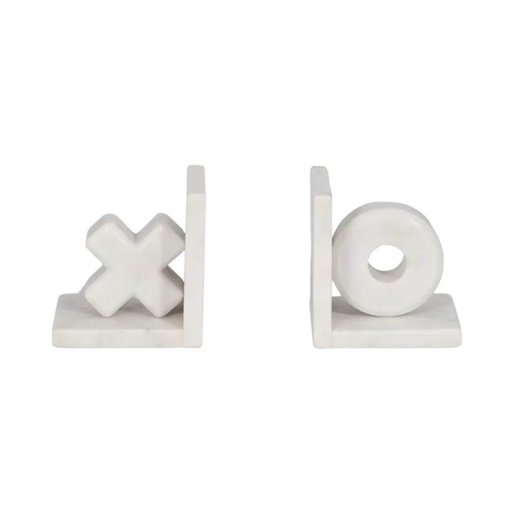 HASTINGSPORT SET OF 2 WHITE BOOKENDS 5 (IN)