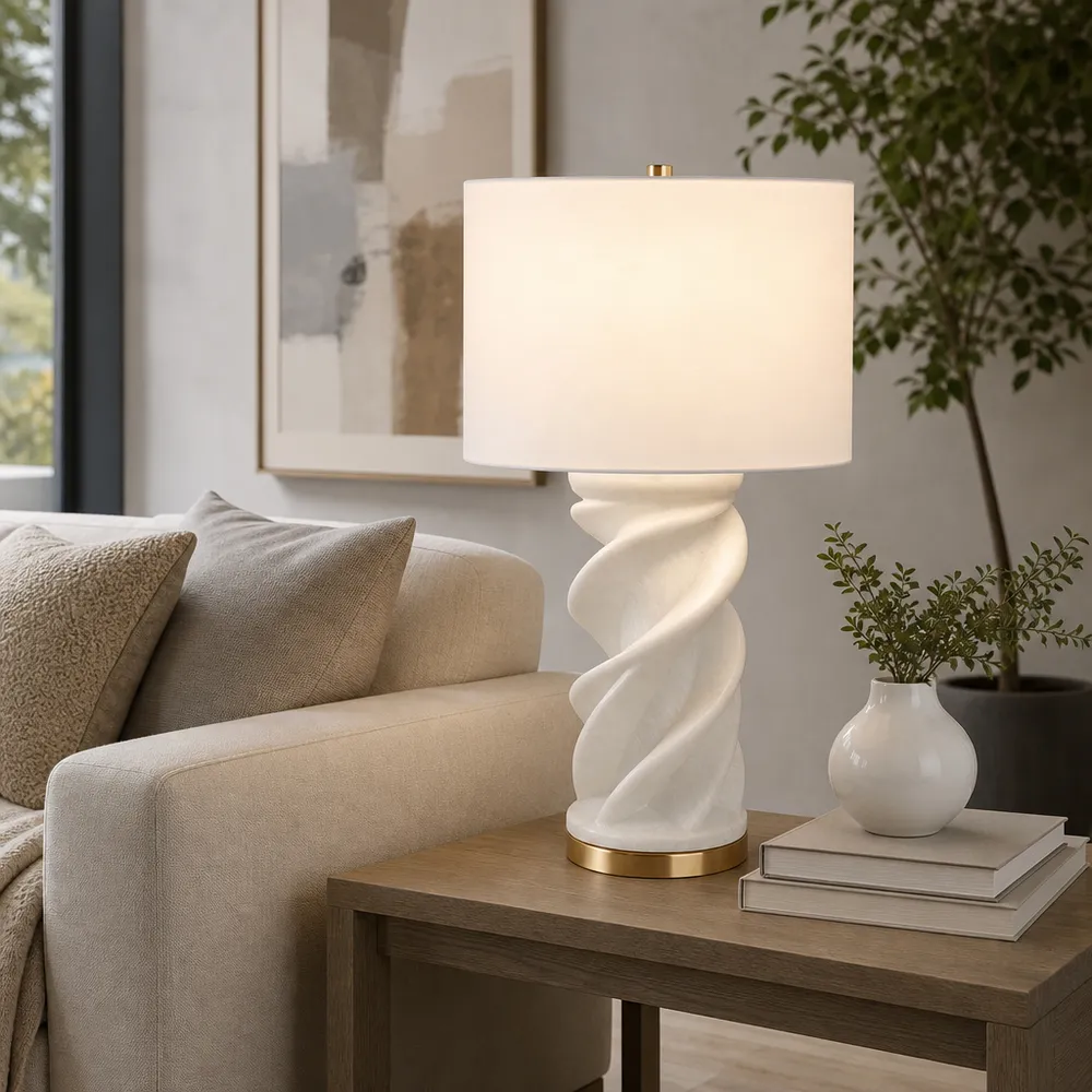 HAYFIELDMORE WHITE LAMP 30 (IN)