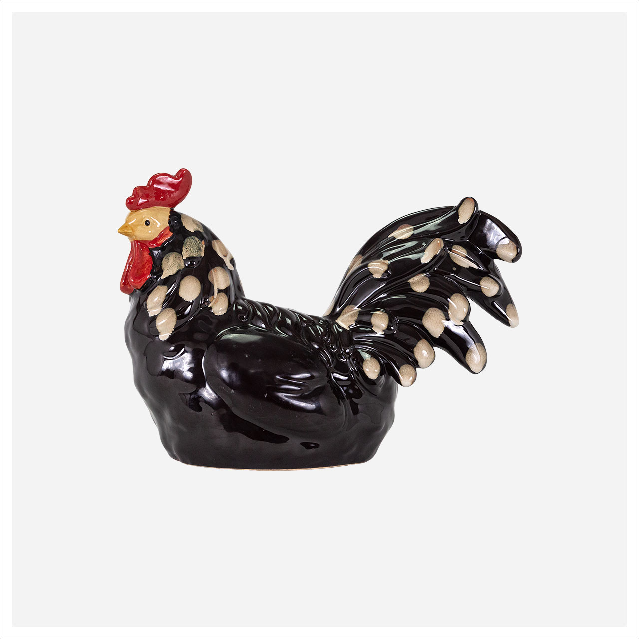 Sitting Rooster Figurine