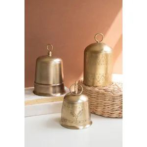 Set of 3 Antique Brass Finish Bells 2