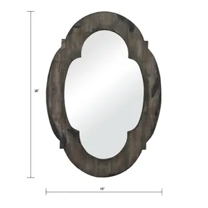 Wood Framed Wall Mirror - Aged Gray 2