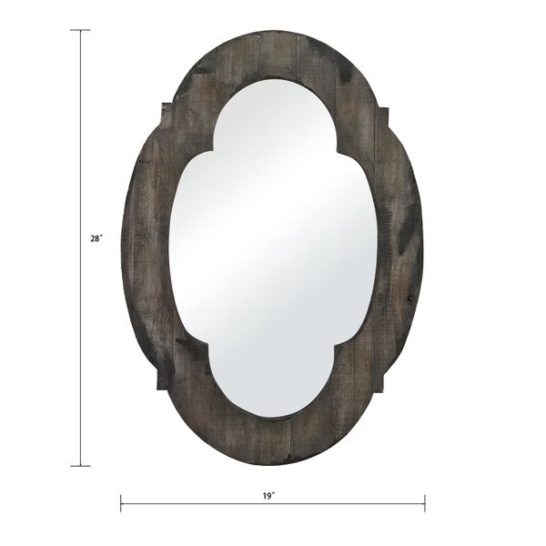 Wood Framed Wall Mirror - Aged Gray