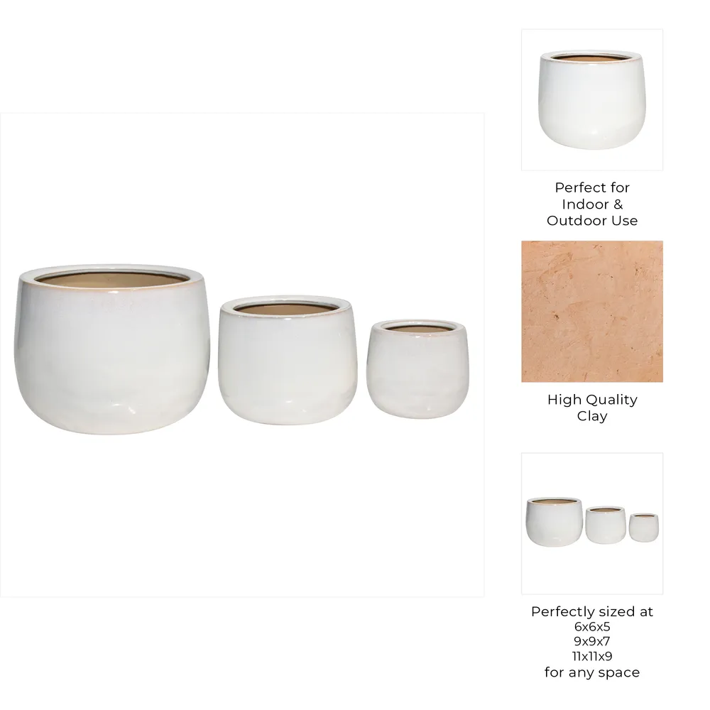 RAYMONDHAVEN SET OF 3 IVORY PLANTER 9 (IN)
