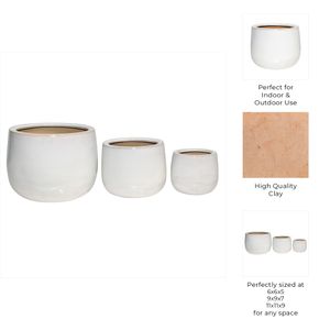 RAYMONDHAVEN SET OF 3 IVORY PLANTER 9 (IN) 9