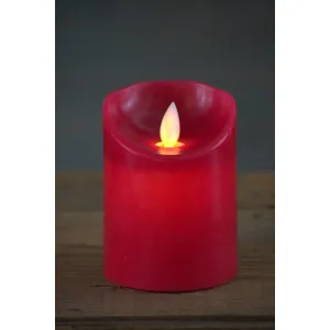 Red Non Drip Moving Flame LED Candle 3in by 4in 1