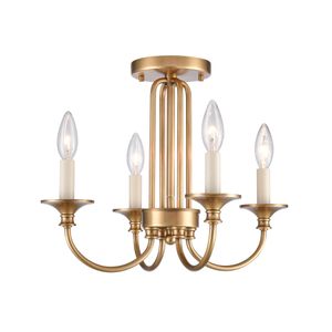 Cecil 16'' Wide 4-Light Semi Flush Mount - Natural Brass 6