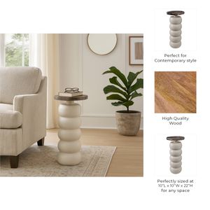 HARLEYHAVEN WHITE ACCENT TABLE 22 (IN) 10