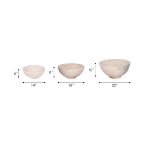 BECKLEY SET OF 3 WHITE BOWLS 10 (IN) 10