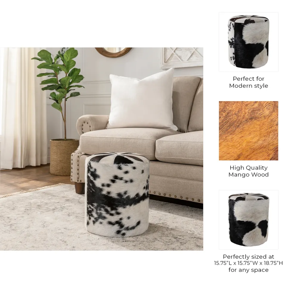 SARAHFORD BLACK OTTOMAN 19 (IN)
