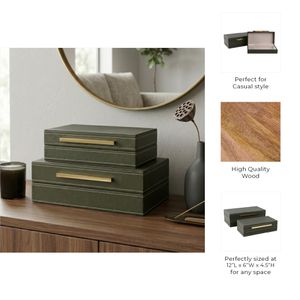 ROCKGROVE SET OF 2 GREEN BOXES 5 (IN) 10