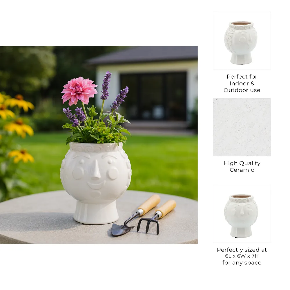 BRADYPARK WHITE PLANTER 7 (IN)