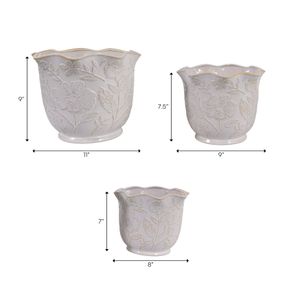 CLAYBROOK SET OF 3 IVORY PLANTER 9 (IN) 10