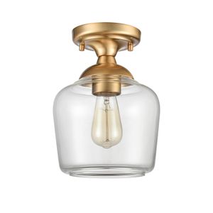 Agnes 8'' Wide 1-Light Semi Flush Mount - Satin Brass 2
